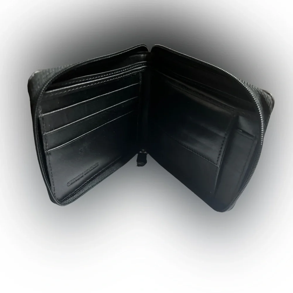 Black Leather Bi-fold Wallet
